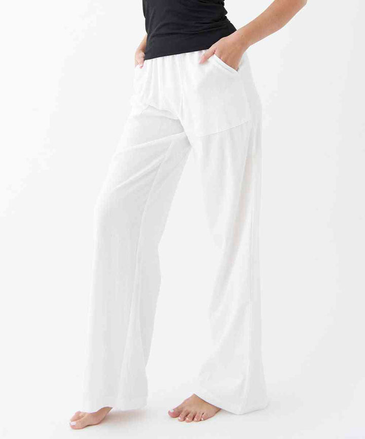 The Retreat - Bamboo Cotton Linen Pants In White