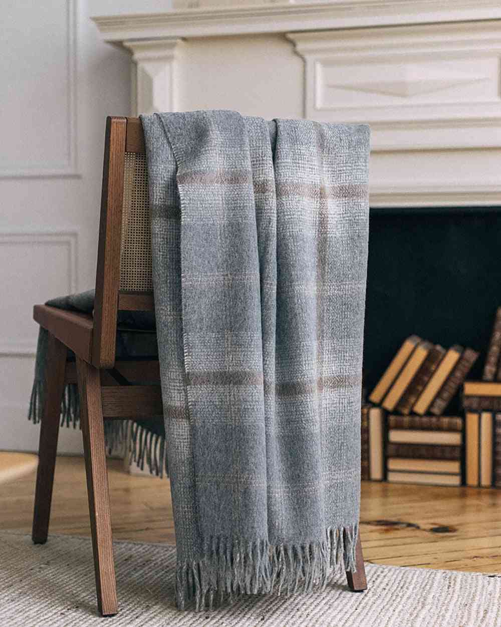 Primavera Alpaca-Wool Plaid Throw