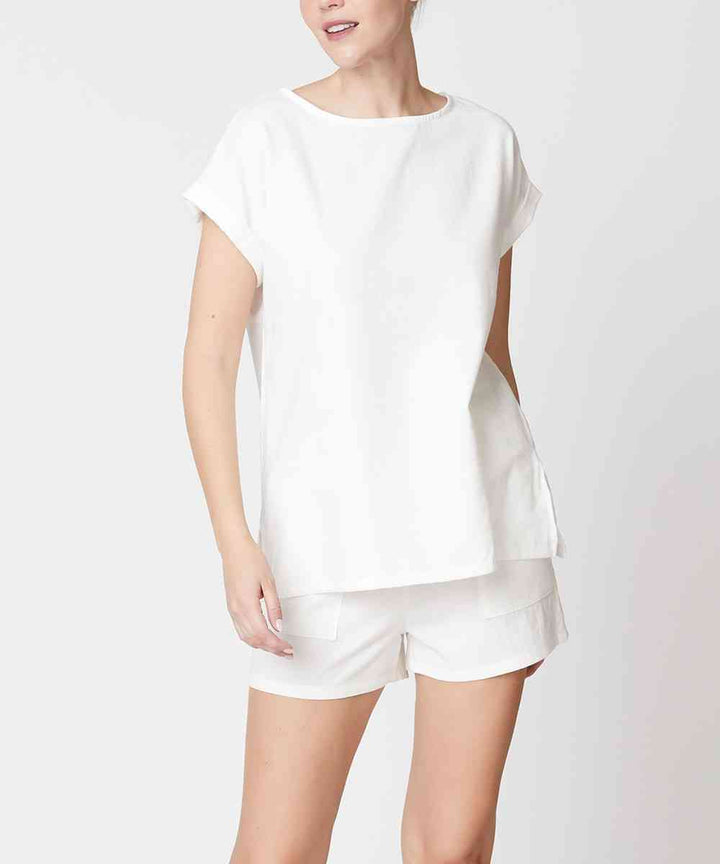 Dolman Bamboo Linen Shirt and Short Set