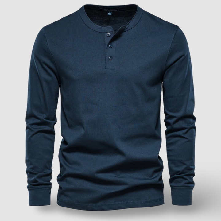 Long Sleeve Cotton Henley