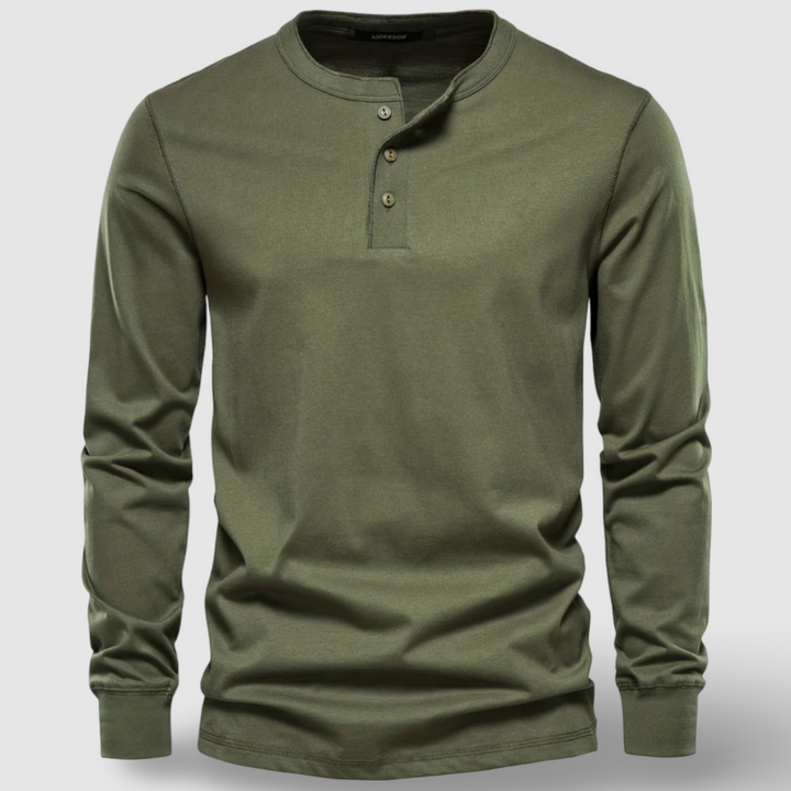 Long Sleeve Cotton Henley