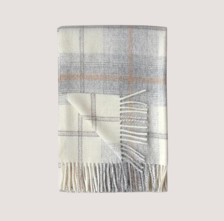 Primavera Alpaca-Wool Plaid Throw