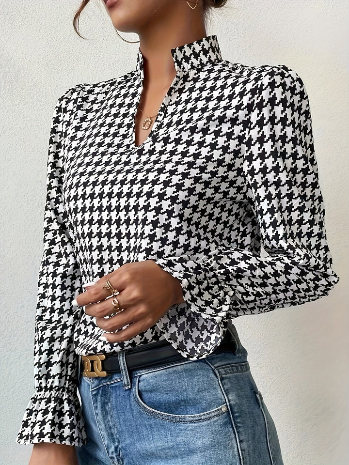 Amelie Houndstooth Blouse