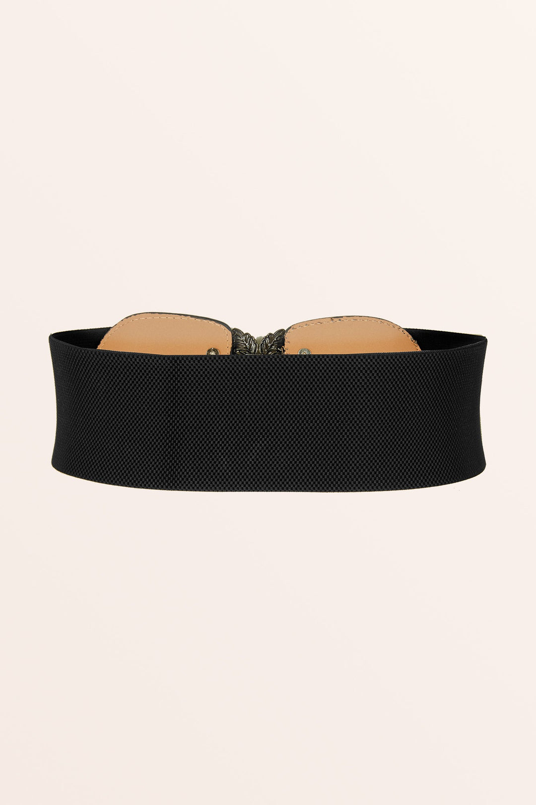 Elastic Vintage Buckle Belt - Black