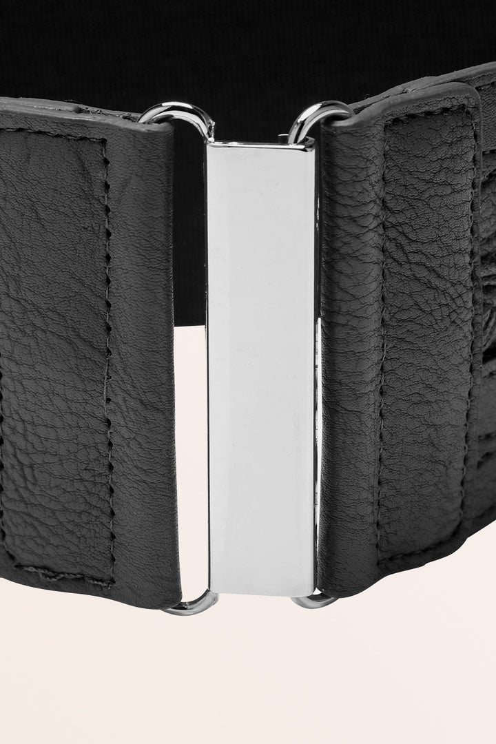 Retro Braided Buckle Belt - Black