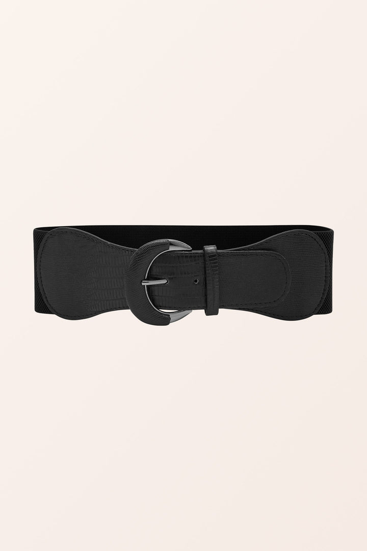 PU Buckle Waist Belt - Black