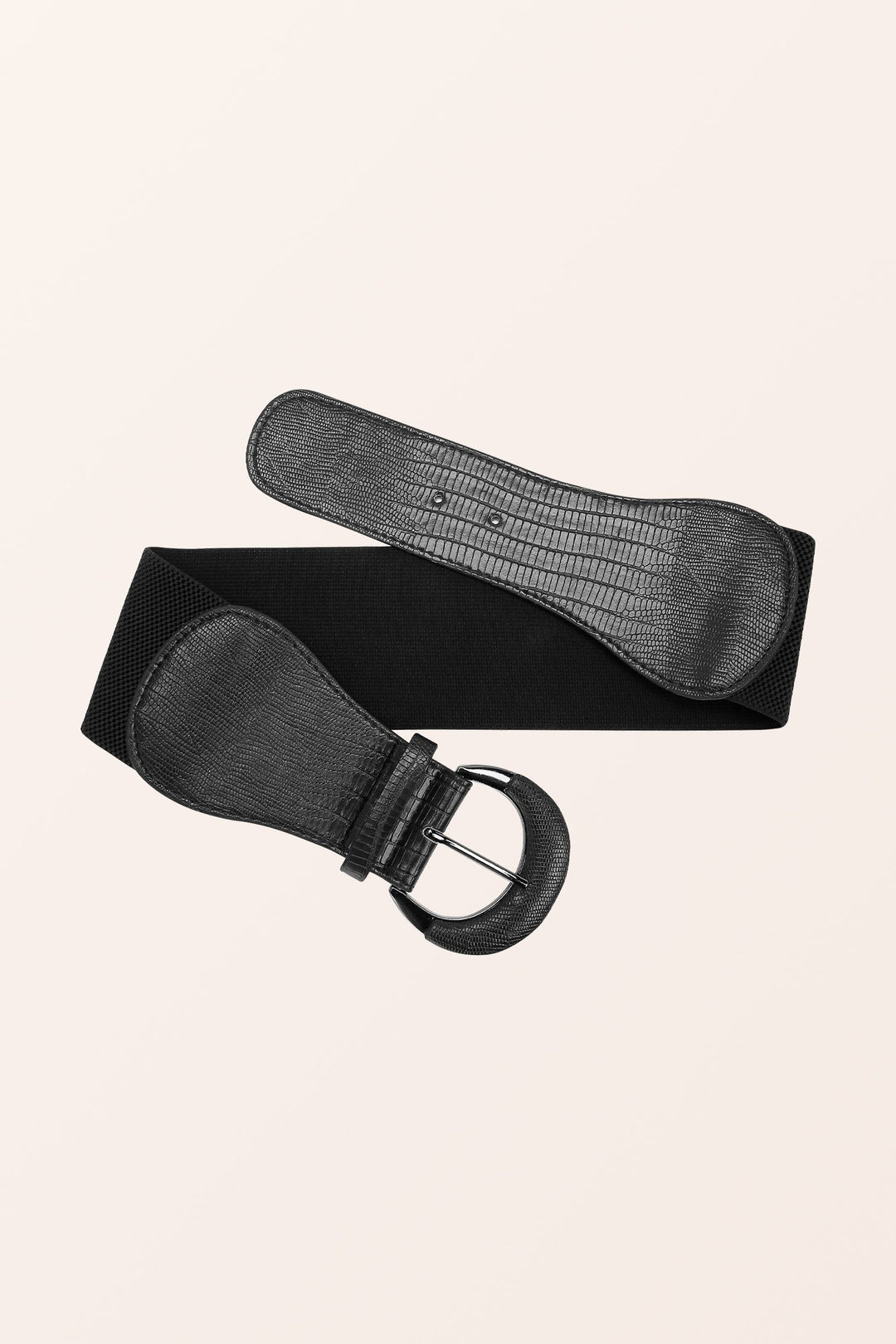 PU Buckle Waist Belt - Black