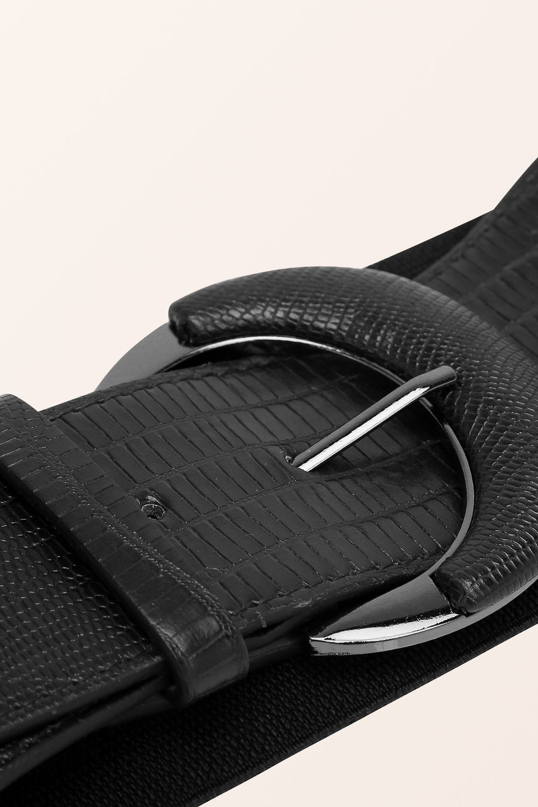 PU Buckle Waist Belt - Black