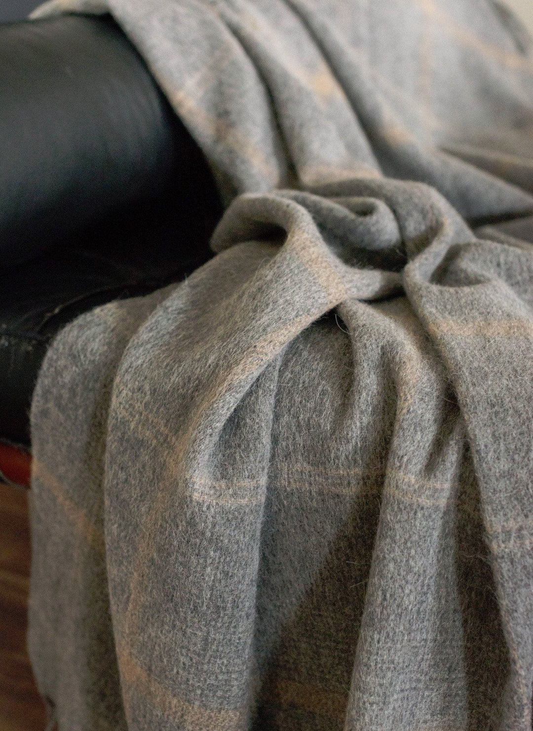 Primavera Alpaca-Wool Plaid Throw