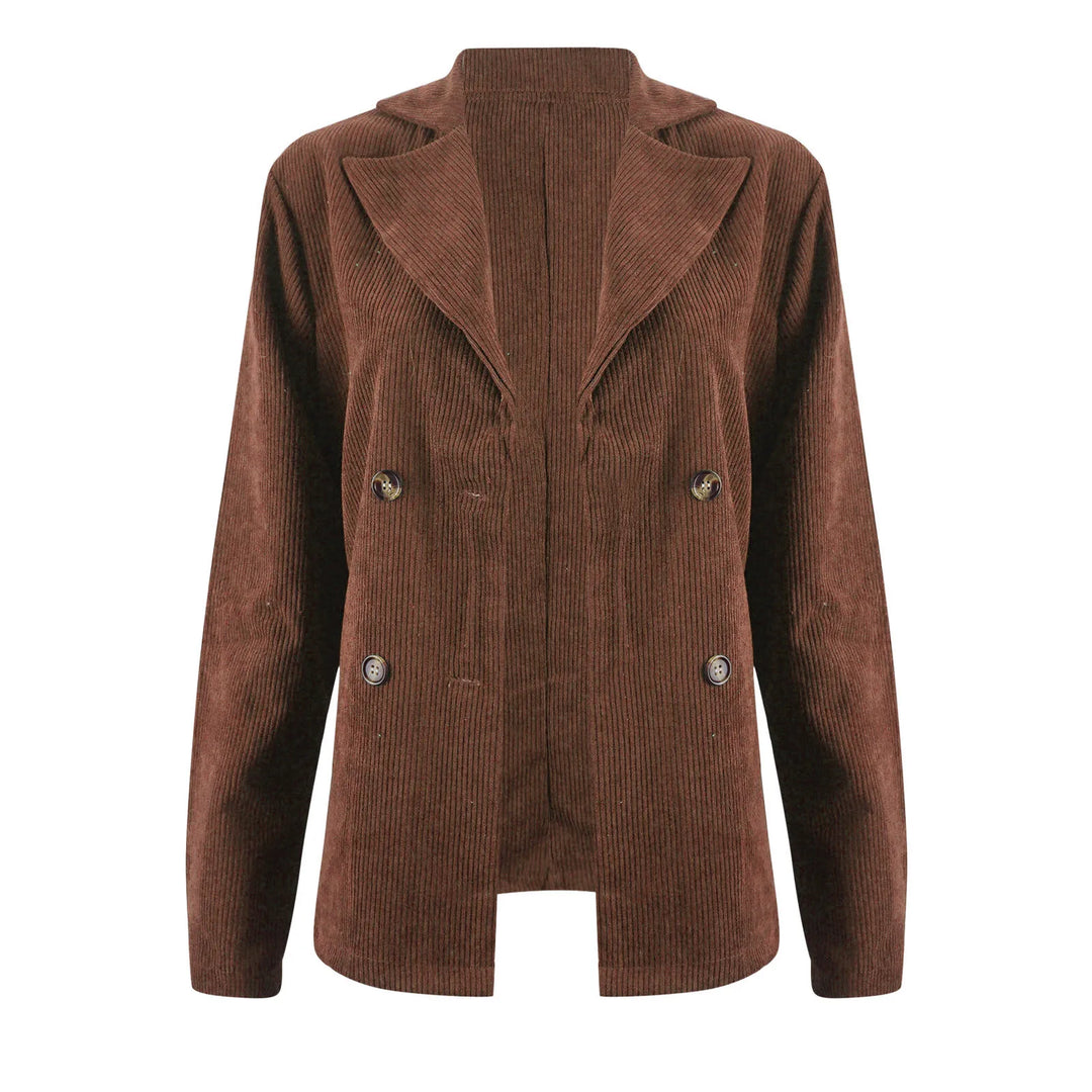 Double Breasted Corduroy Jacket Long Sleeve