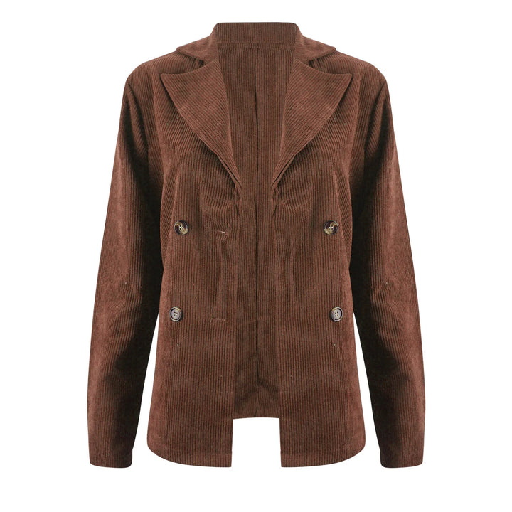 Double Breasted Corduroy Jacket Long Sleeve