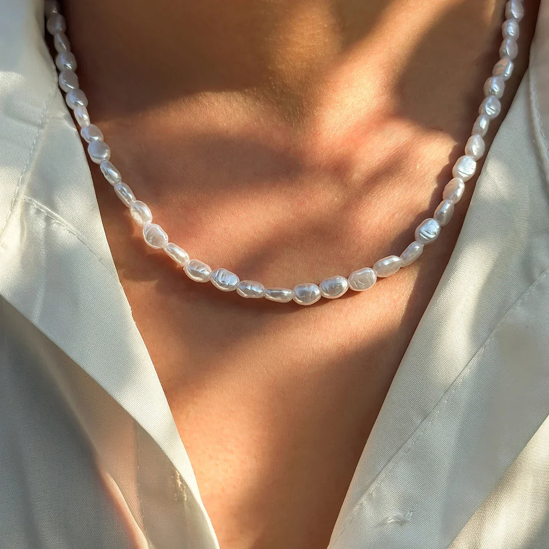 Simple Imitation Pearl Beads Short Choker Necklace