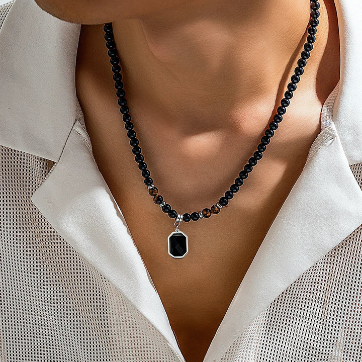 Stainless Steel Geometric Pendant Necklace