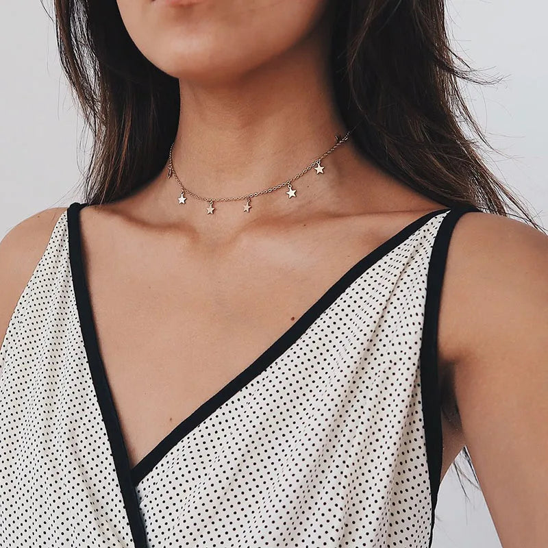 Necklace Stars Dangler Choker Fashionable Clavicle Chain Jewelry