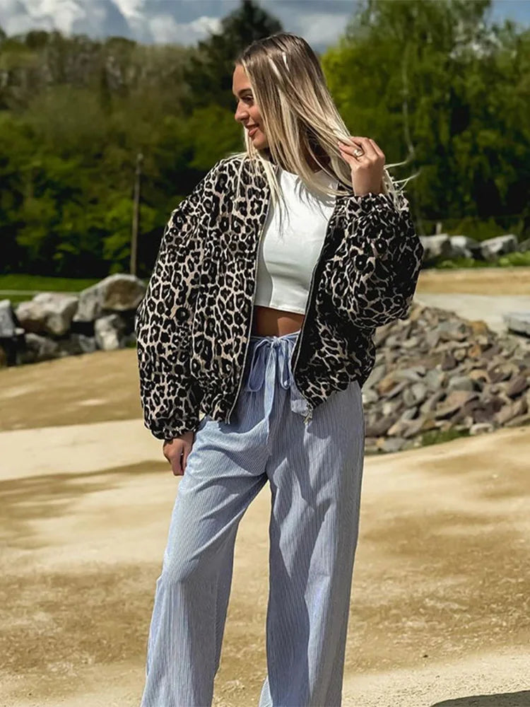 Athena | Leopard Bomber Jacket