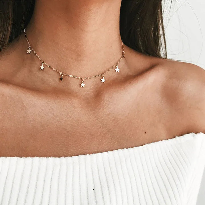 Necklace Stars Dangler Choker Fashionable Clavicle Chain Jewelry