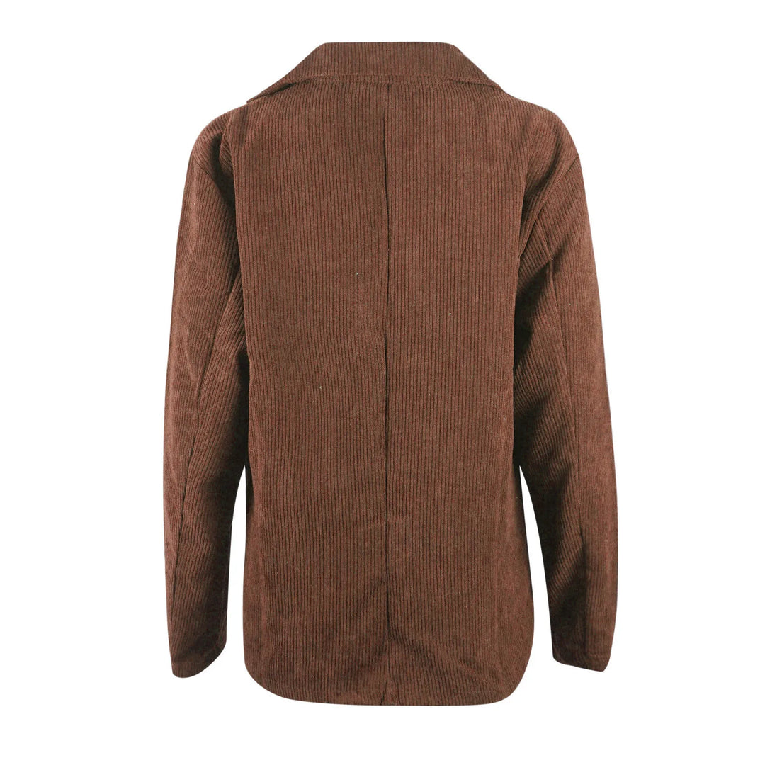 Double Breasted Corduroy Jacket Long Sleeve