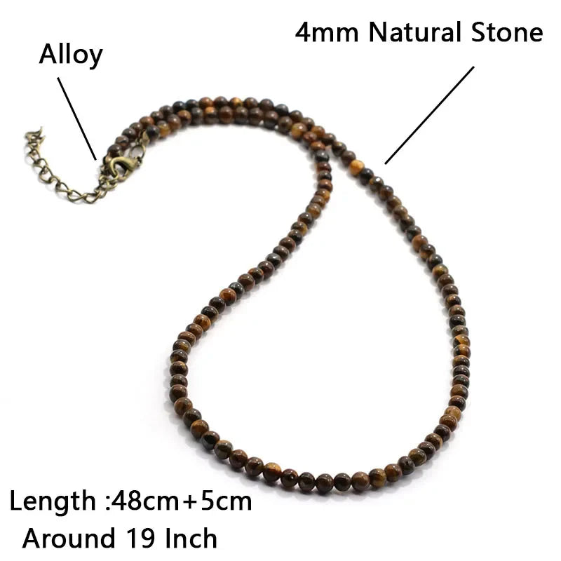 Choker Necklace Men  Natural Stone Collar