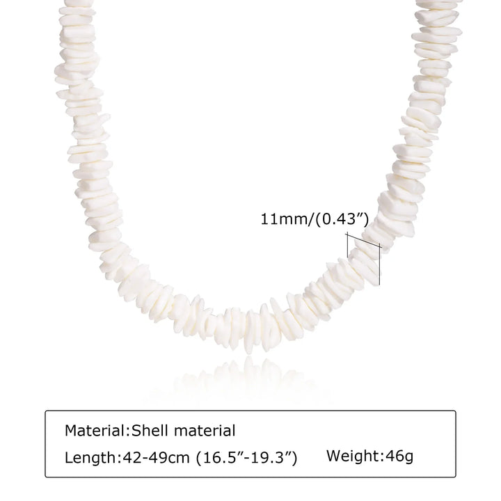 Bohemian Puka Shell Chain Necklace